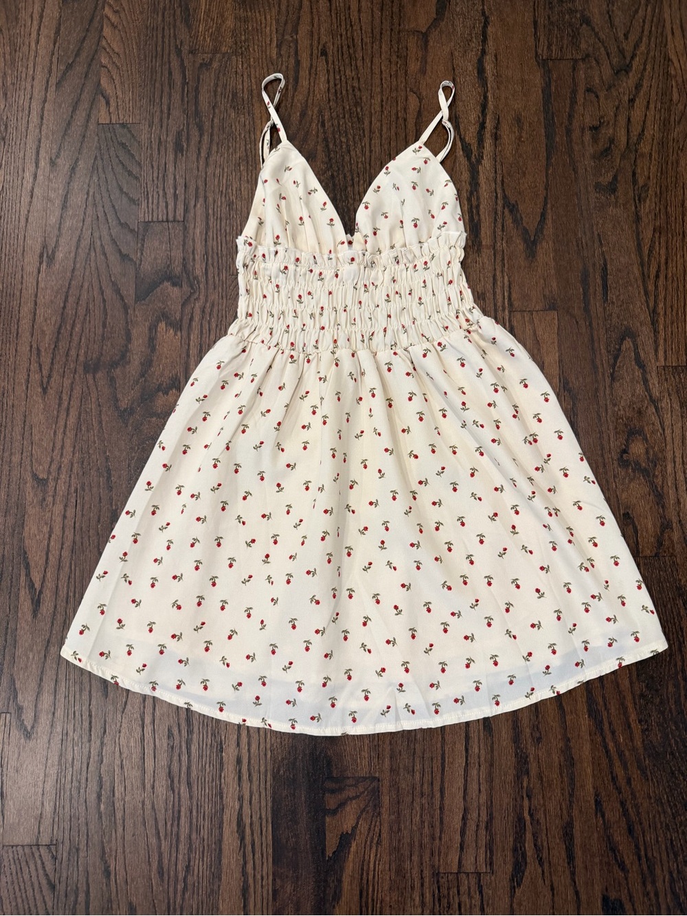 Princess Polly Cream Sundress with Red Floral Print